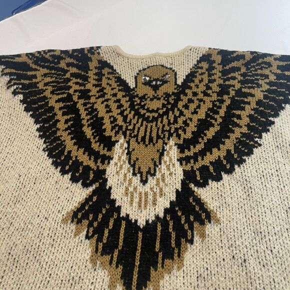 Vertigo Paris Women’s Eagle Bird Boho Fringed Poncho Cape Size S/M - Picture 1 of 11